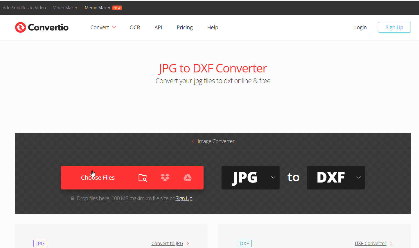 تبدیل JPG به dxf آنلاین